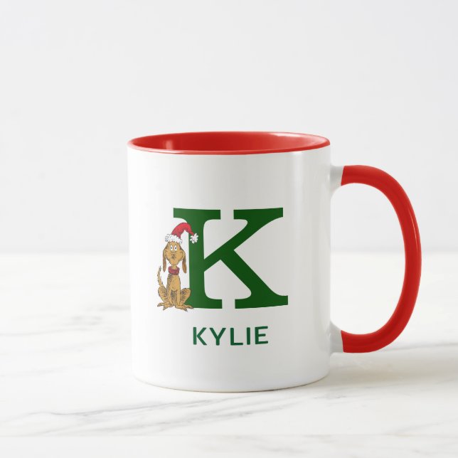 Mug Grinch classique max | Nom et monogramme K (Droite)