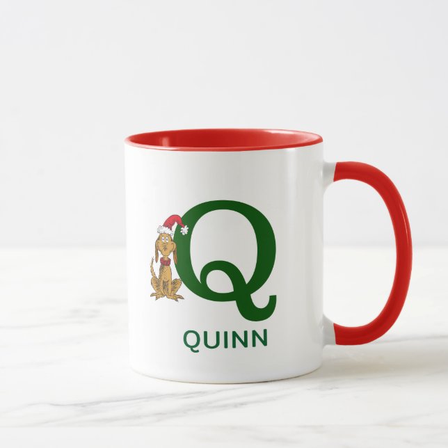 Mug Grinch Classique Max | Nom & Monogramme Q (Droite)
