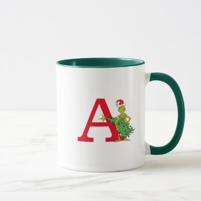 Mug Grinch classique | Monogramme A coquin (Droite)