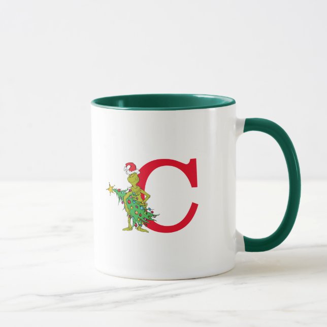 Mug Grinch classique | Monogramme coquin C (Droite)