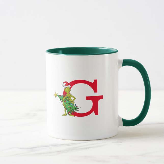 Mug Grinch classique | Monogramme coquin G (Droite)