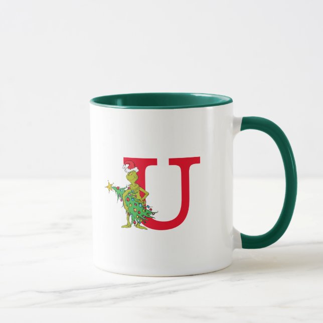 Mug Grinch Classique | Monogramme Mauvais U (Droite)