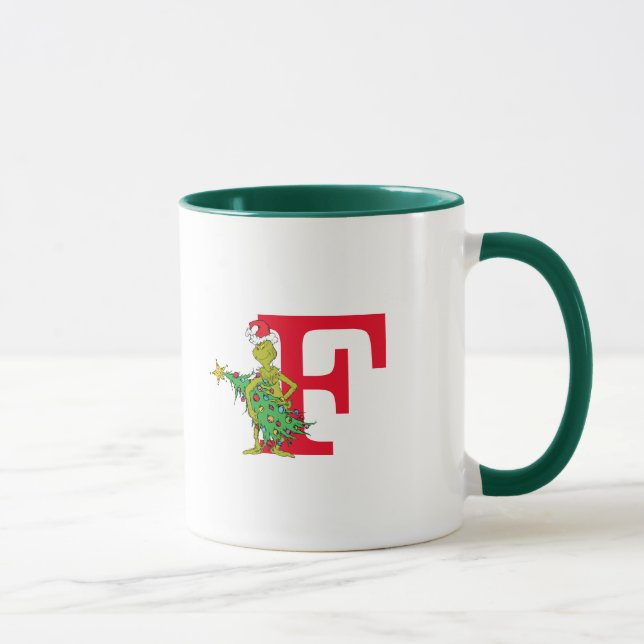 Mug Grinch Classique | Monogramme Méchant F (Droite)