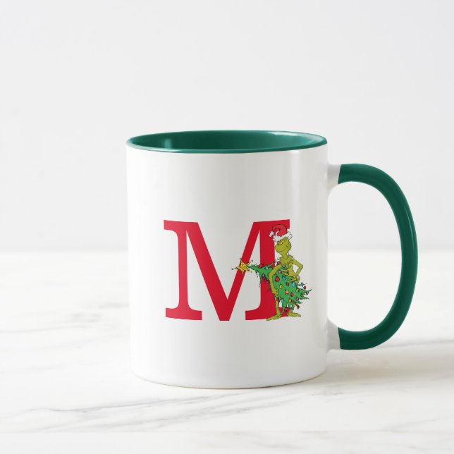 Mug Grinch Classique | Monogramme Méchant M (Droite)