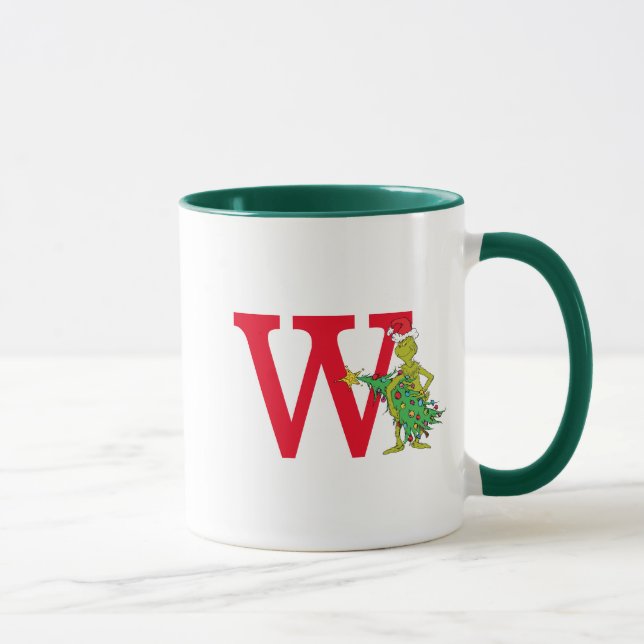 Mug Grinch Classique | Monogramme Méchant W (Droite)