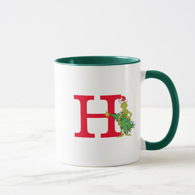Mug Grinch Classique | Monogramme Vilain H (Droite)