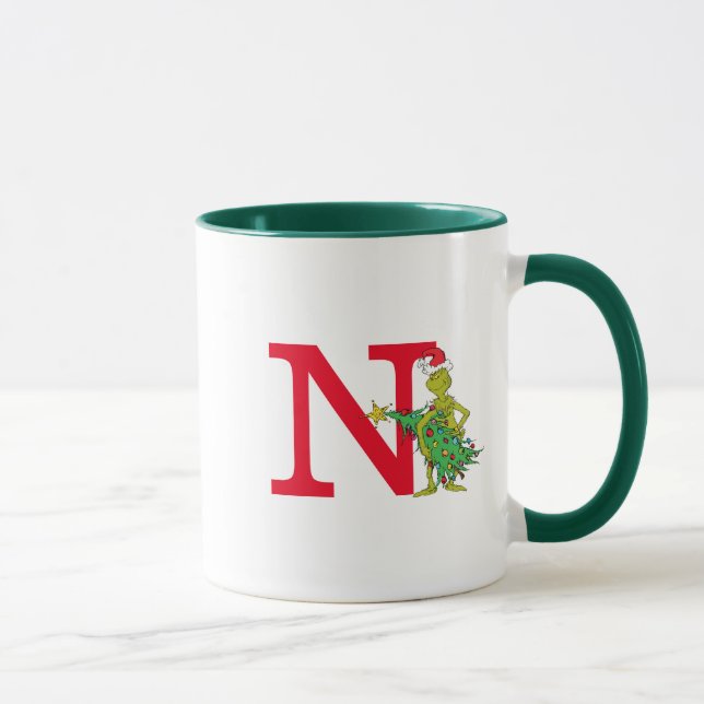 Mug Grinch Classique | Monogramme Vilain N (Droite)