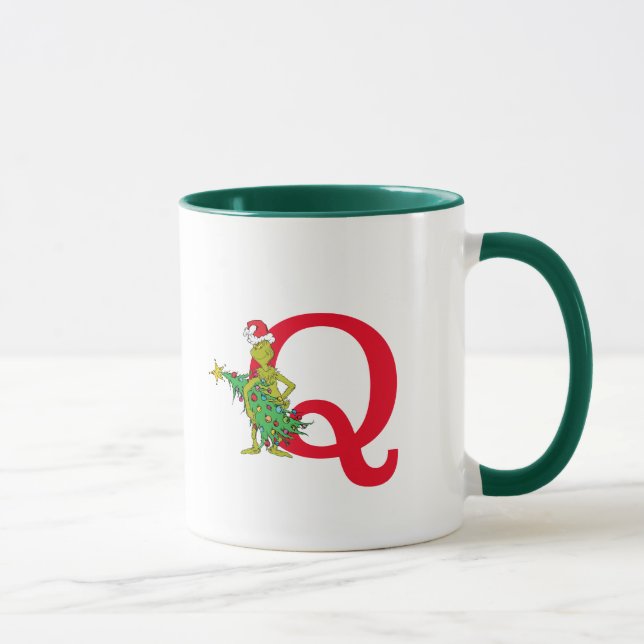 Mug Grinch Classique | Monogramme Vilain Q (Droite)