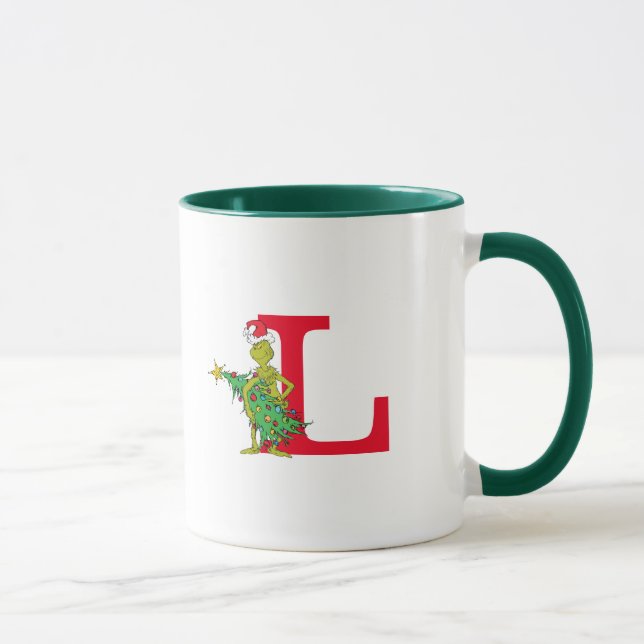 Mug Grinch classique | Naughty Monogram L (Droite)