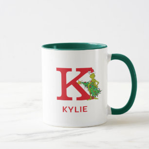 Mug Grinch classique   Naughty Name & Monogram K