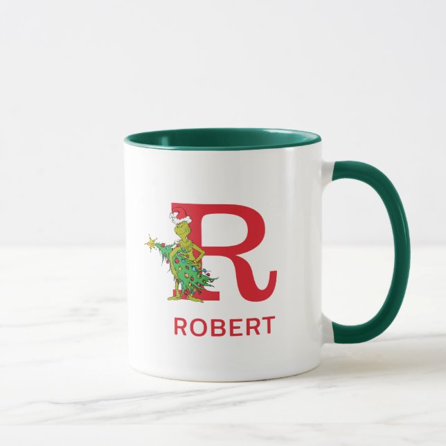 Mug Grinch classique | Naughty Name & Monogram R (Droite)
