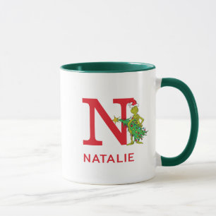 Mug Grinch Classique Nom Vilain & Monogramme N