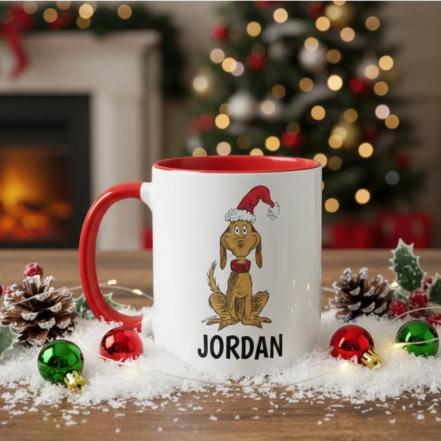 Mug Grinch classique personnalisé | Max - Santa Hat (Créateur téléchargé)