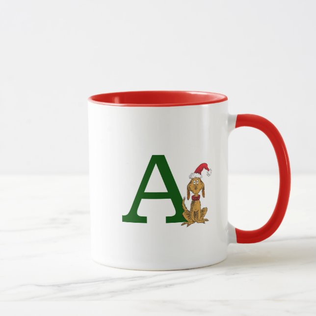 Mug Grinch Max Classique | Monogramme A (Droite)