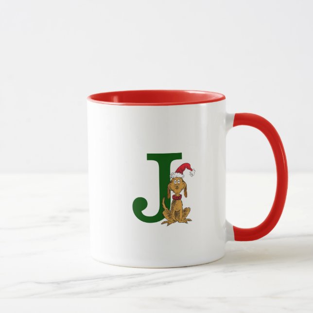 Mug Grinch Max Classique | Monogramme J (Droite)