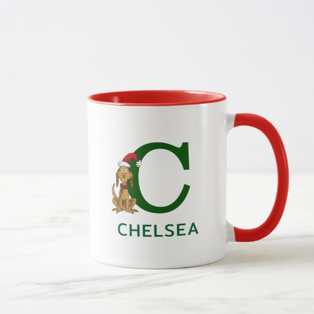 Mug Grinch Max Classique | Nom et Monogramme C (Droite)