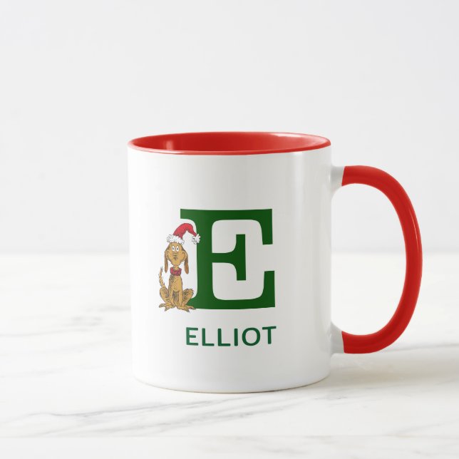 Mug Grinch Max Classique | Nom et monogramme E (Droite)