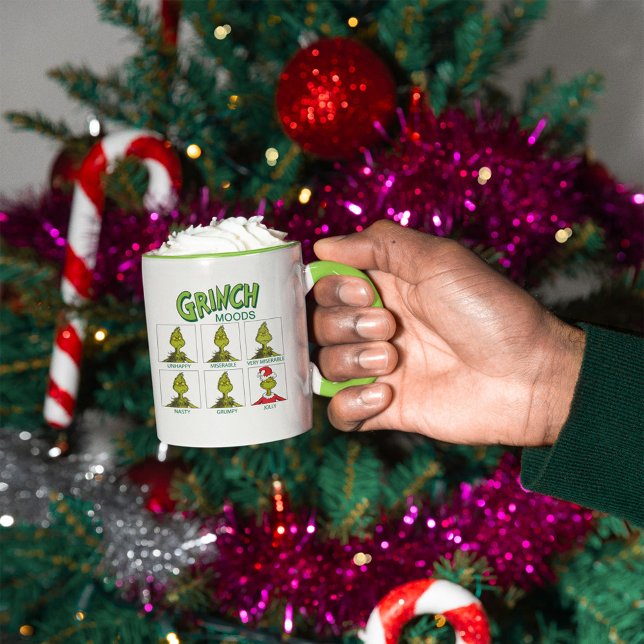 Mug Grinch | Tableau d'humeurs Édition de Noël (Person holding mug)