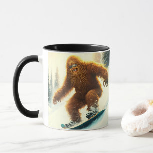 Mug Grinning Bigfoot Sasquatch Snowboard Powder