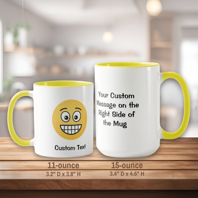 Mug Grinning Face avec sourcils ouverts (Créateur téléchargé)