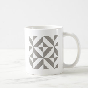 Mug Gris argenté Art Déco géométrique