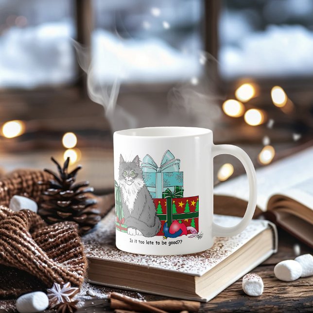 Mug Gris blanc Noël Kitten (Créateur téléchargé)