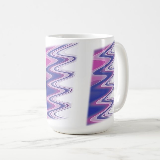 Mug gris bleu Fuchsia (Devant droit)
