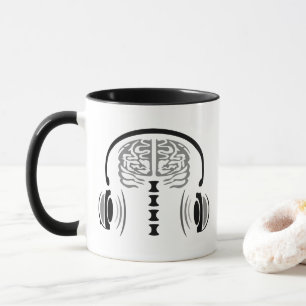 Mug Gris Cerveau Liste à Musique