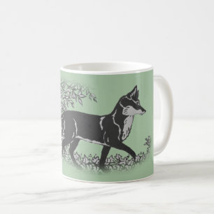 Mug Gris de Fox de bois, animal Vintage vert de Russie