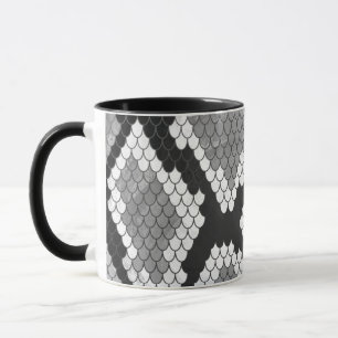 Mug Gris de serpent, blanc et noir