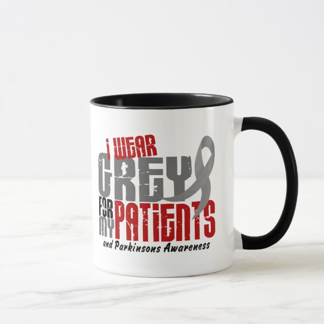 Mug GRIS d'USAGE du :maladie de Parkinson I POUR MES (Droite)