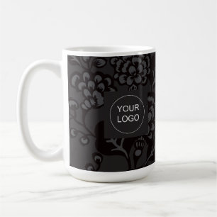 Mug Gris et noir Vibrant et Gras motif floral