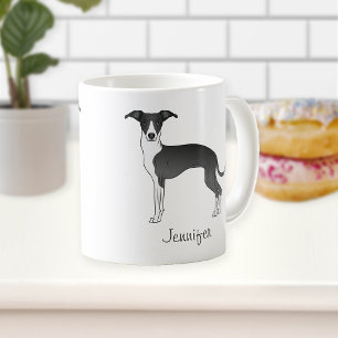 Mug Gris Italien Noir Et Blanc Avec Nom Personnalisé