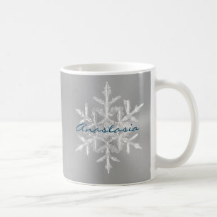 Mug Gris minimaliste Laisser la neige Nom Musique Floc