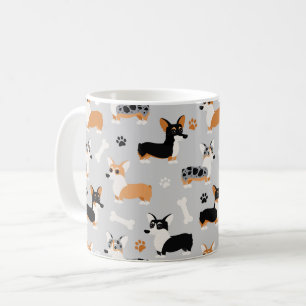 Mug Gris Motif de Corgi