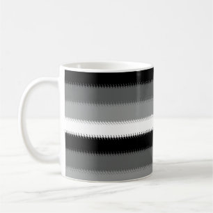 Mug Gris noir blanc rayures Design