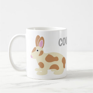 Mug Gris personnalisé à deux côtés et lapin Brown 