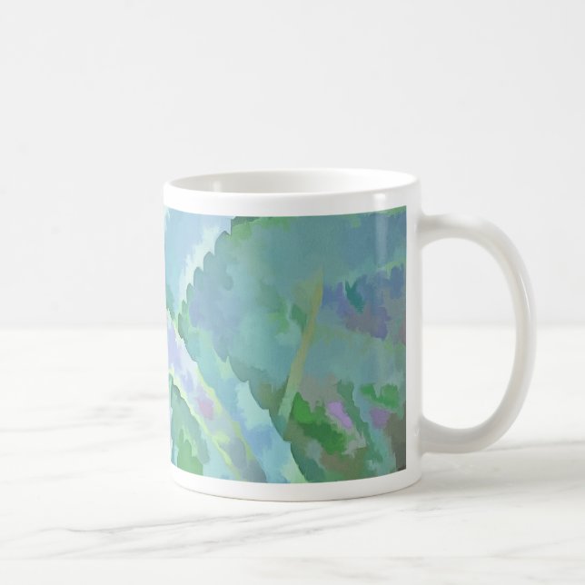 Mug Gris vert aloès peinture Abstraite (Droite)