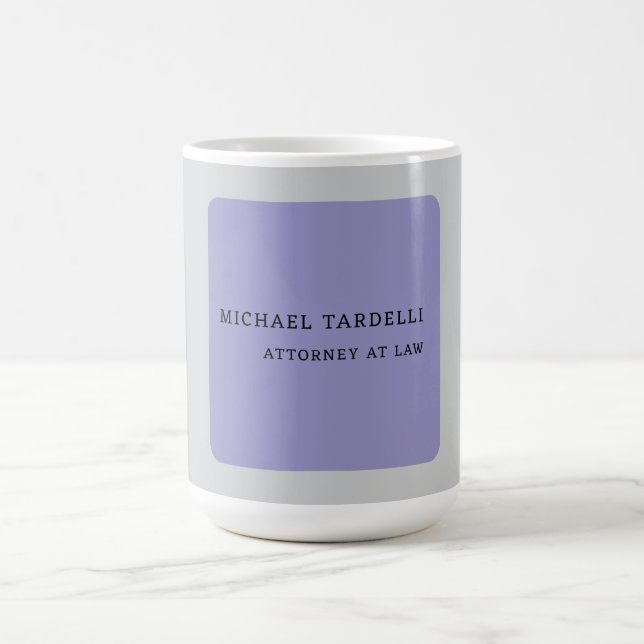 Mug Gris violet minimaliste classique professionnel (Centre)
