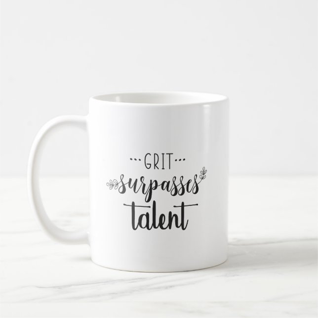 Mug Grit vs Talent - Succès immense Gym Motivation (Gauche)