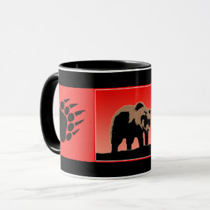 Mug Grizzly Bear au coucher du soleil - Art original d