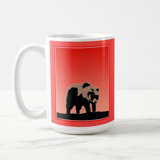 Mug Grizzly Bear au coucher du soleil - Art original d (Gauche)
