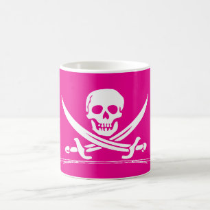 Mug grog de pirate dans la conception rose
