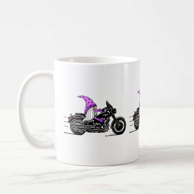 Mug Grognome violet lunatique à moto (Gauche)