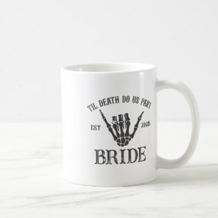 Mug Groom Bride squelette gothique Halloween Fiançaill