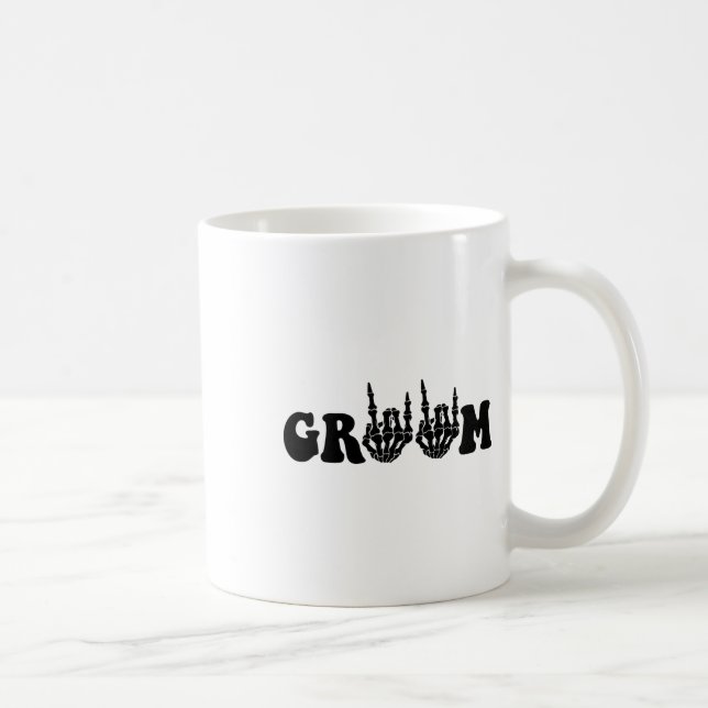 Mug Groom Bride squelette gothique Halloween Mariage B (Droite)