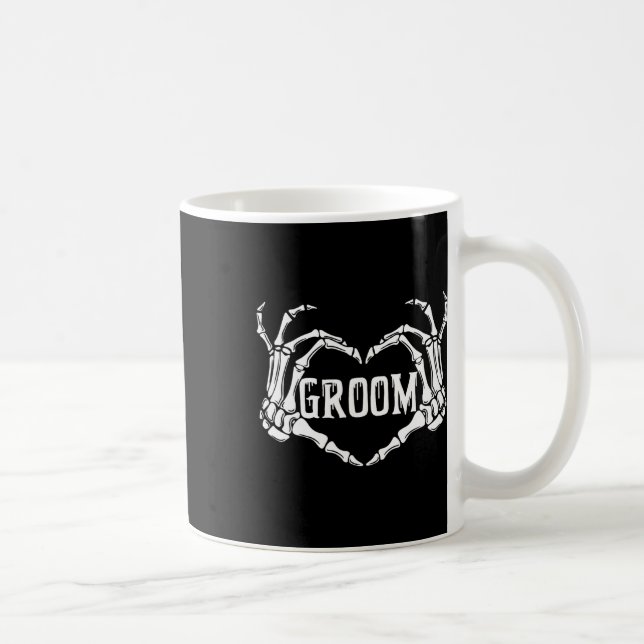 Mug Groom éffrayant Skeleton Mains Halloween Fiançaill (Droite)