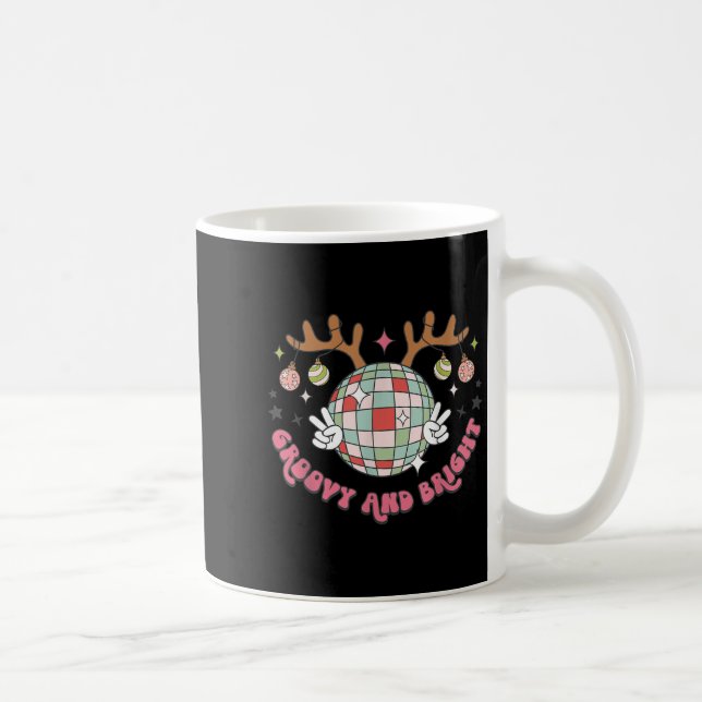 Mug Groovy And Bright Merry Christmas Disco Ball Reind (Droite)