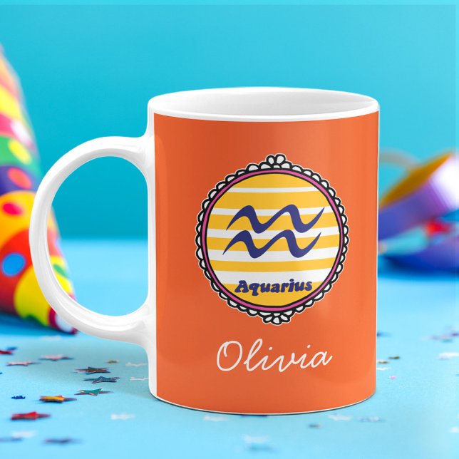Mug Groovy Aquarius Personnalisé (Créateur téléchargé)