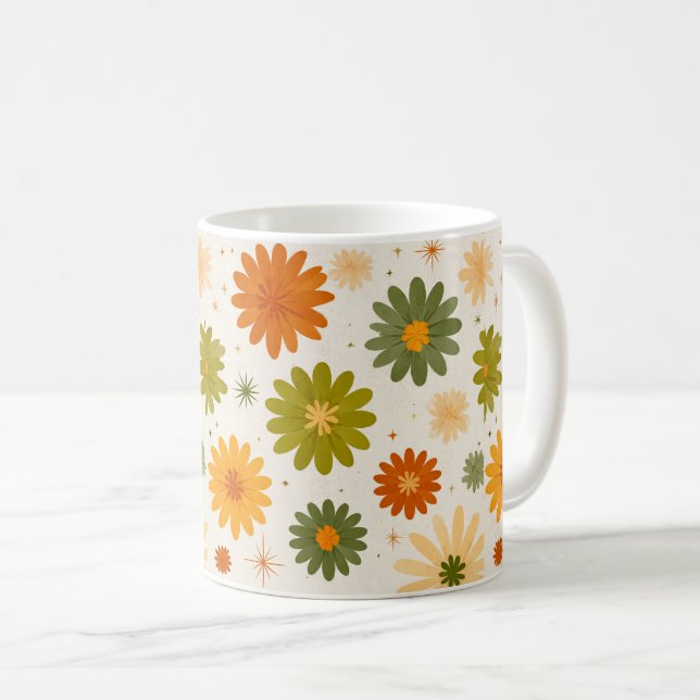 Mug Groovy Boho Flower Power Ceramic Cup (Devant droit)